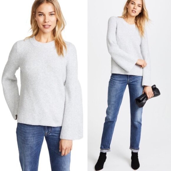 Madewell Sweaters - Madewell Gray Bell Sleeve Knit Sweater